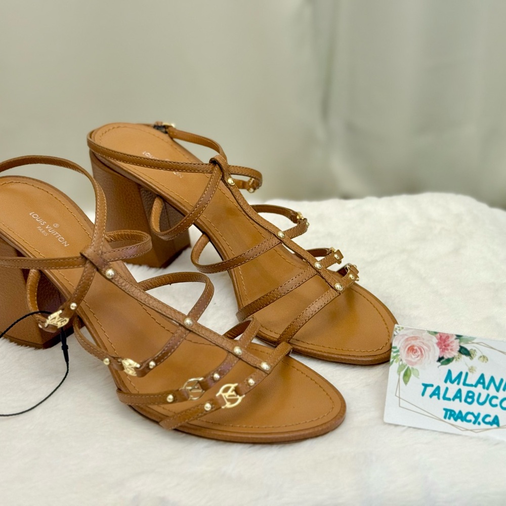 Louis Vuitton Roma Sandals Cognac EU40